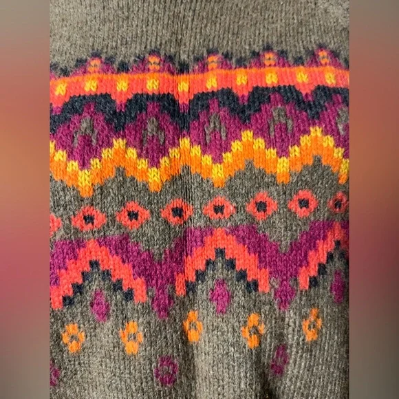 Lou & Grey for Loft Multicolor Patterned Turtleneck Knit  Sweater Size M - Picture 6 of 9